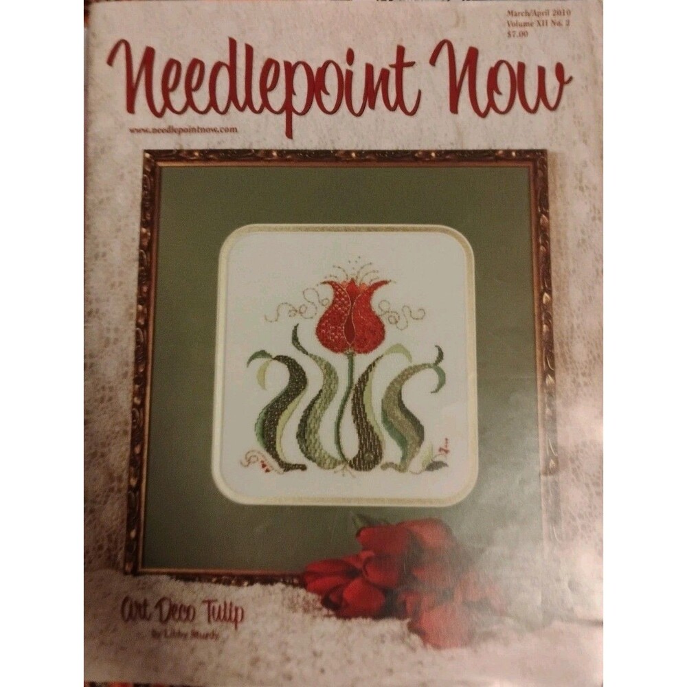 Needlepoint Now March April 2010 Libby Sturdy Art Deco Tulip Magazine